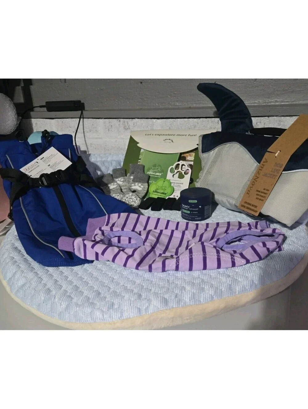 Dog Cooling Bed Protective Socks Shirt Dental Powder Coat Dog Life Jacket Size M